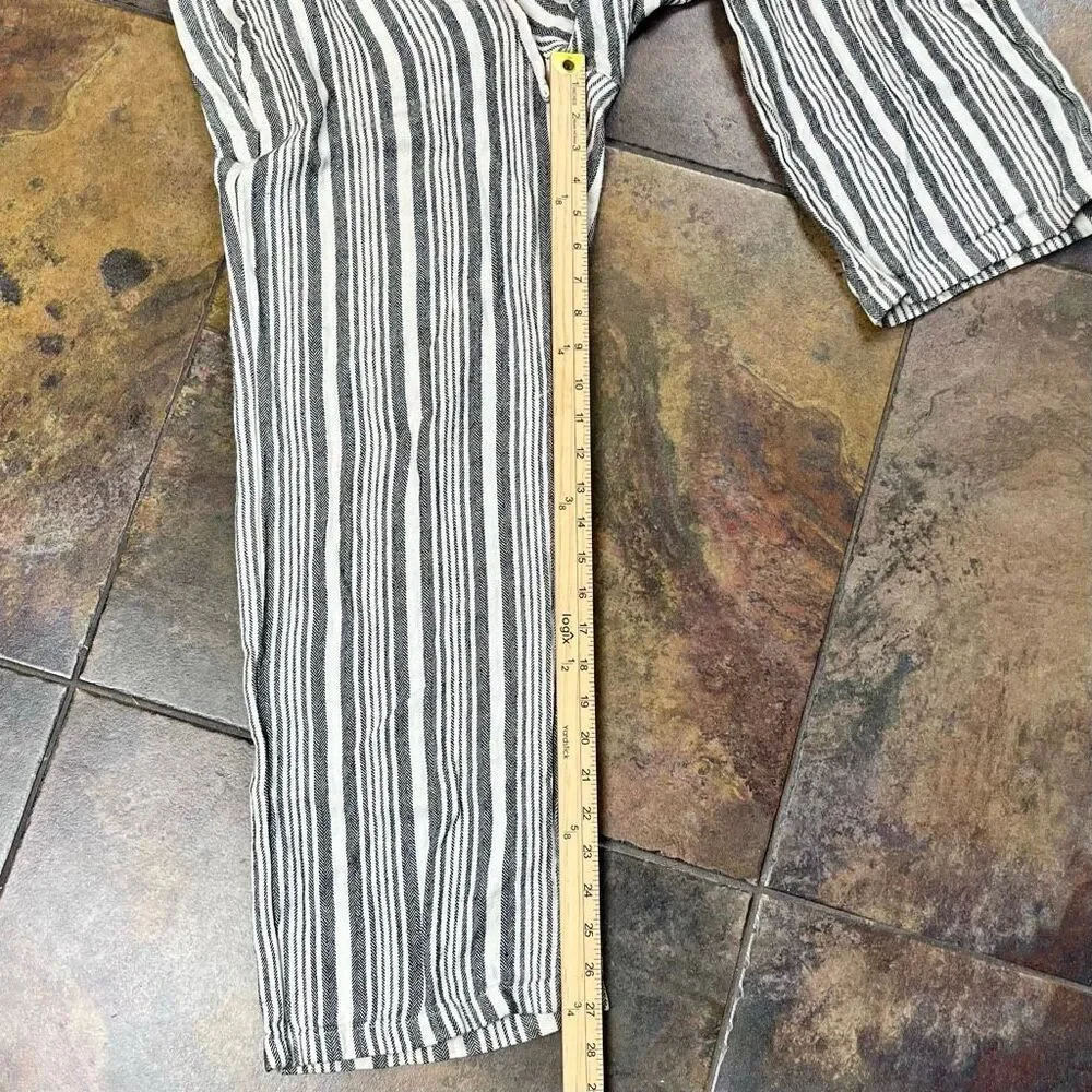 Old Navy High-Waisted Striped Linen-Blend Wide-Leg Pants Small - Picture 5 of 9